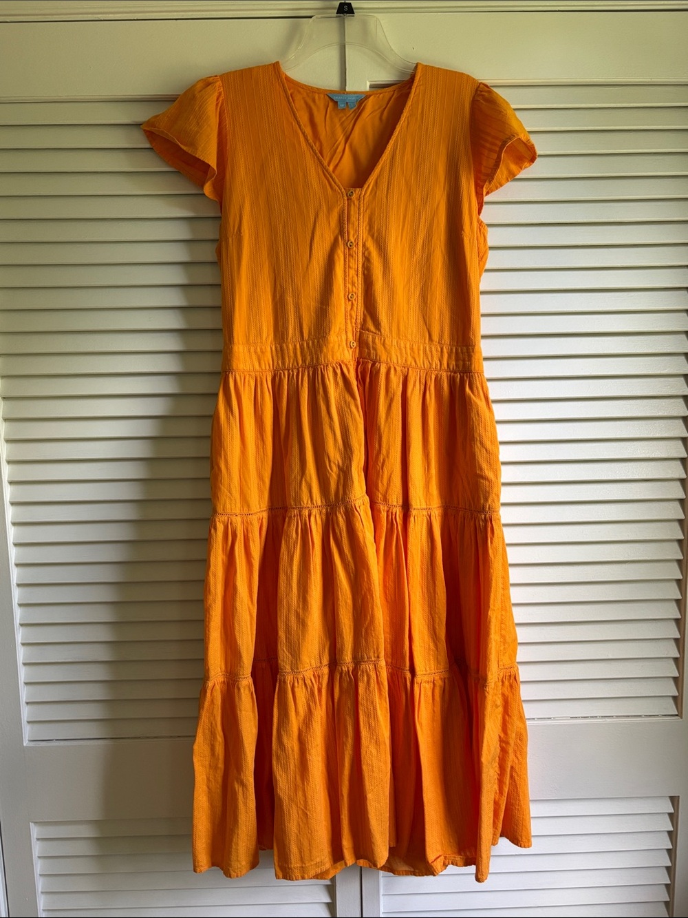 Draper James Lainey Marigold Tiered Midi Dress Size 12